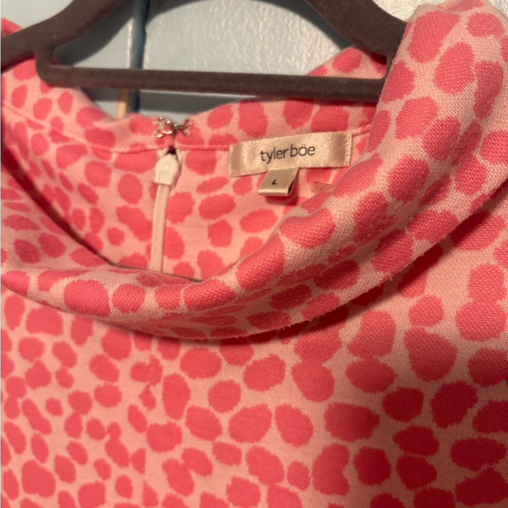 Tyler Boe Coral Pink Leopard Print Dress - Picture 3 of 6